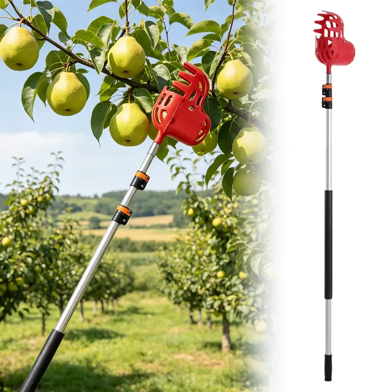Fruit Picker Basket Telescopic Pole - Raccoglitore di Frutta Manuale con Asta