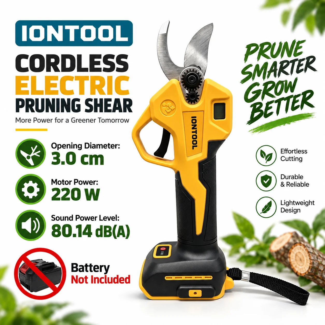 Cordless Electric Pruning Shears 30Mm - Forbici da Potatura Elettriche Senza Fili
