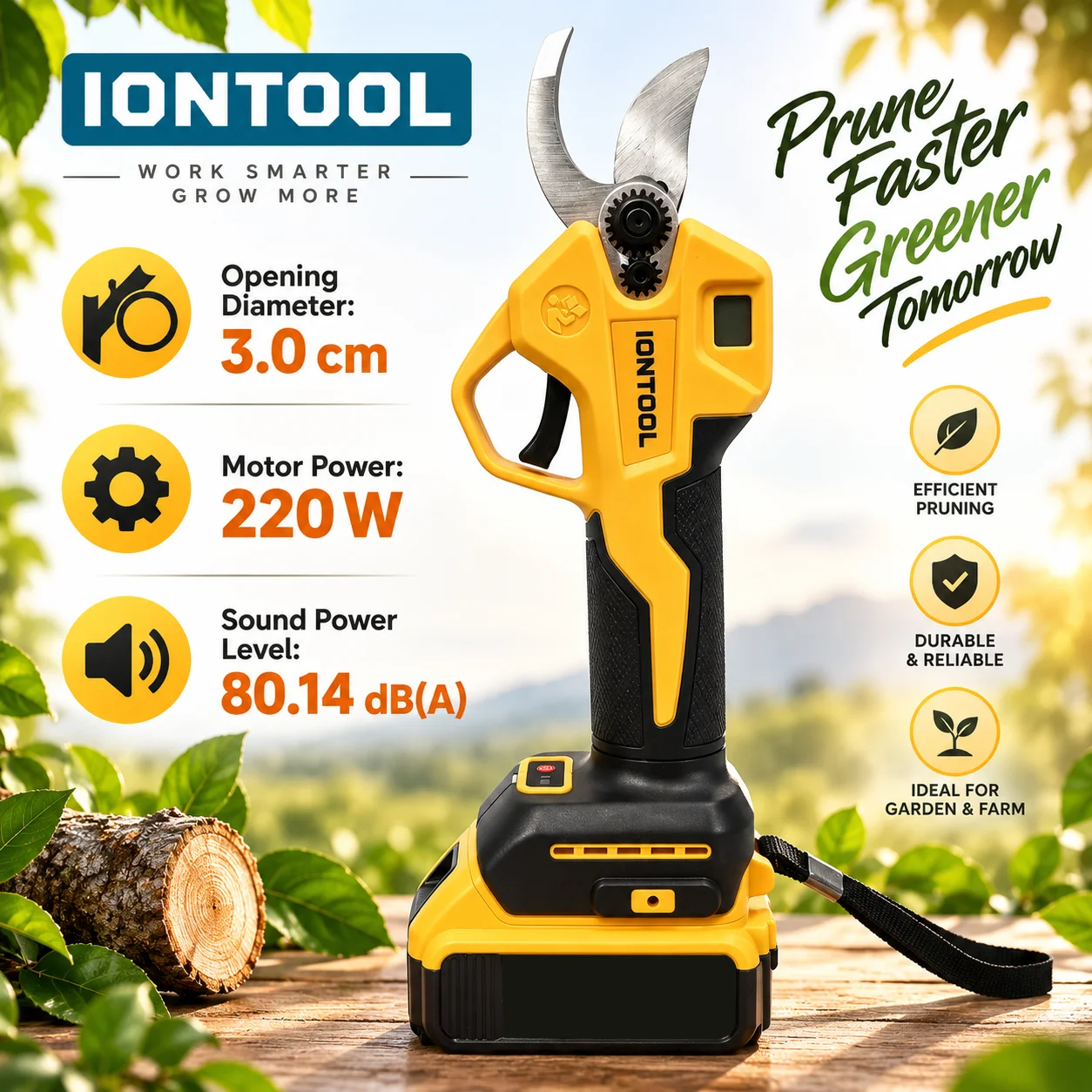 Cordless Electric Pruning Shears 30Mm - Cesoie Elettriche Senza Fili IONTOOL per
