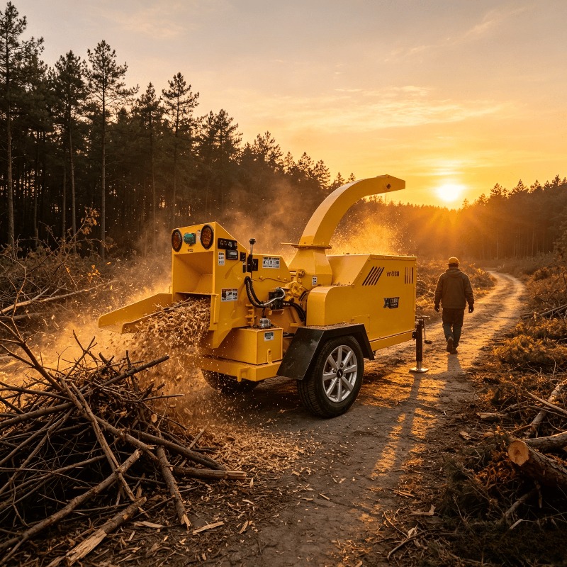 Garden Branch Shredder Wood Chipper - Mini Trituratore di Legno 1T/H, Macchina