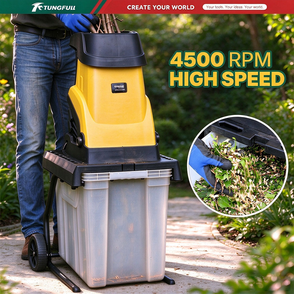 Garden Branch Shredder Wood Chipper - Trituratore Elettrico per Legno da 2500W,