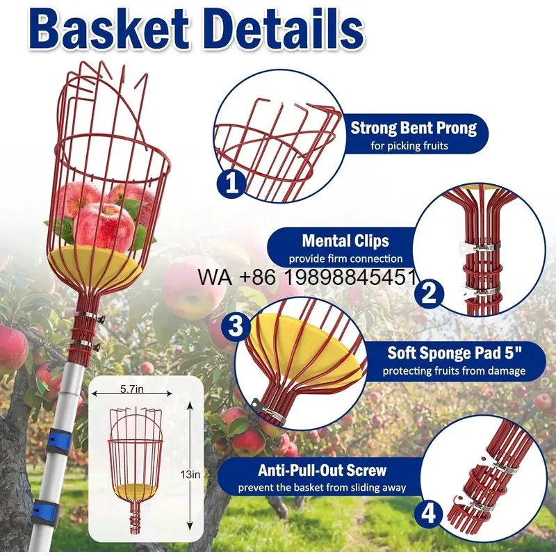 Wmwmnu Asta Telescopica da 20  - Fruit Picker Basket Telescopic Pole recensione e prezzo