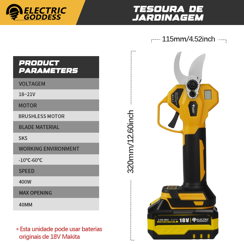 40 millimetri Brushless Elettr - Brushless Tree Branch Cutter 40Mm recensione e prezzo