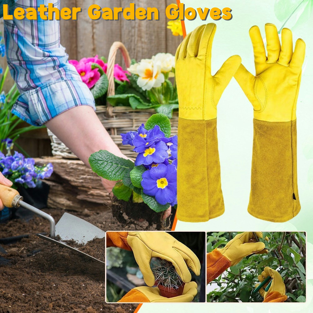 1 paio di guanti da giardinagg - Gardening Gloves Thorn Proof Leather recensione e prezzo